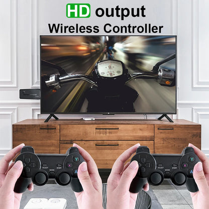 4K HD Video Game Console 2.4G Double Wireless Controller for PS1/FC/GBA Classic Retro TV Game Console 10000 Games Stick