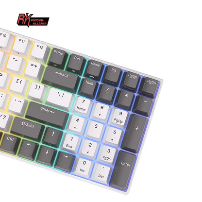 RK100 Russian Mechanical Keyboard Tri-Mode RGB Backlit 100Keys Bluetooth 2.4G Wireless Hot Swappable Gamer Keyboard